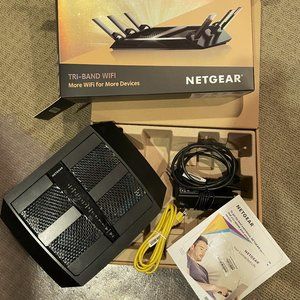 Netgear Nighthawk X6 AC3200 Tri-Band Smart WiFi Router, Model R8000, 3.2Gbps